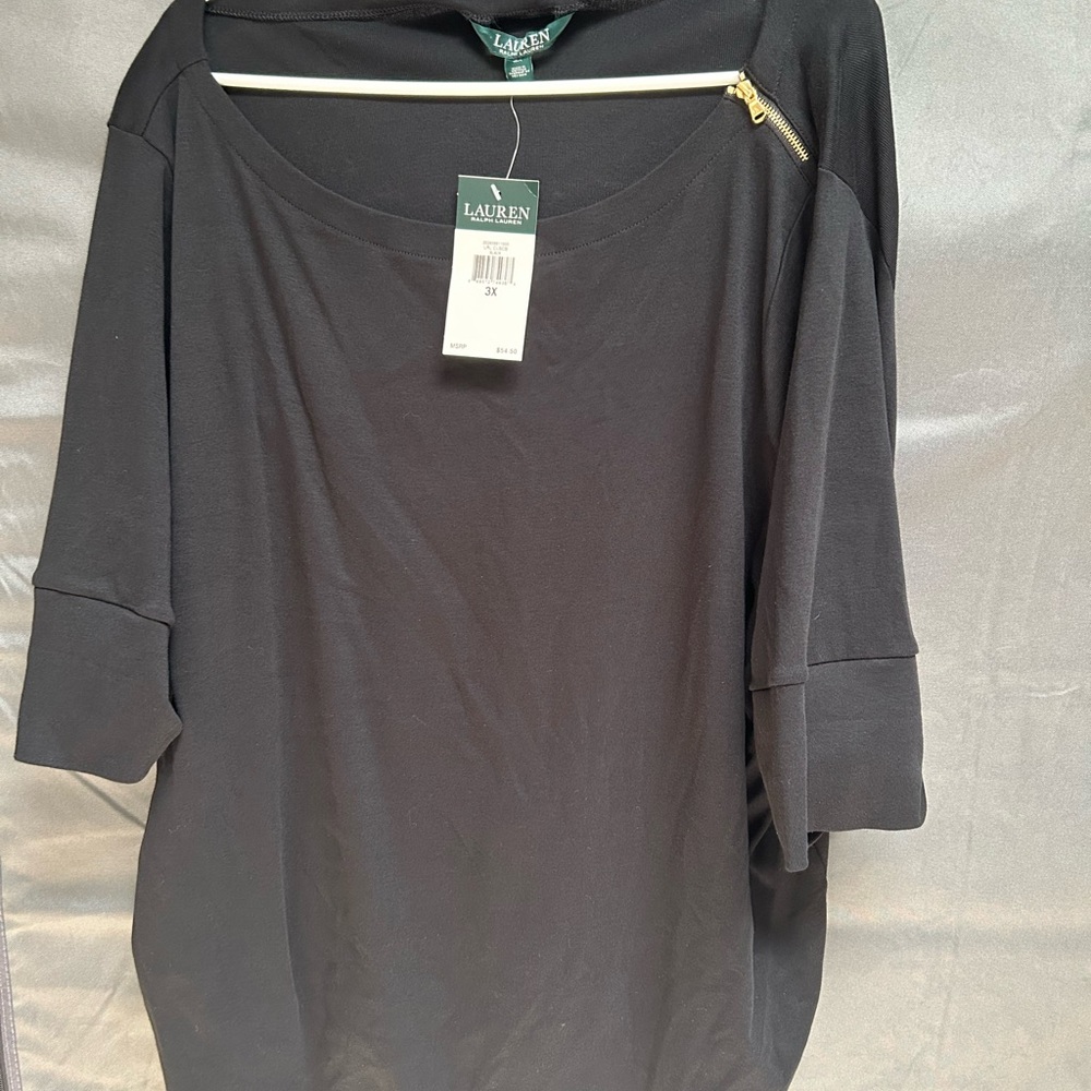 Ralph Lauren Black Women's Blouse with Gold Accent